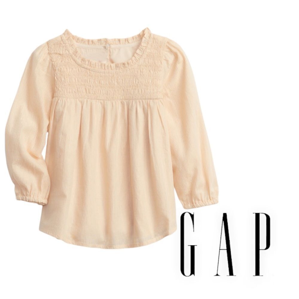 GAP Kids | Creme Brulee Beige |  SMOCKED TOP